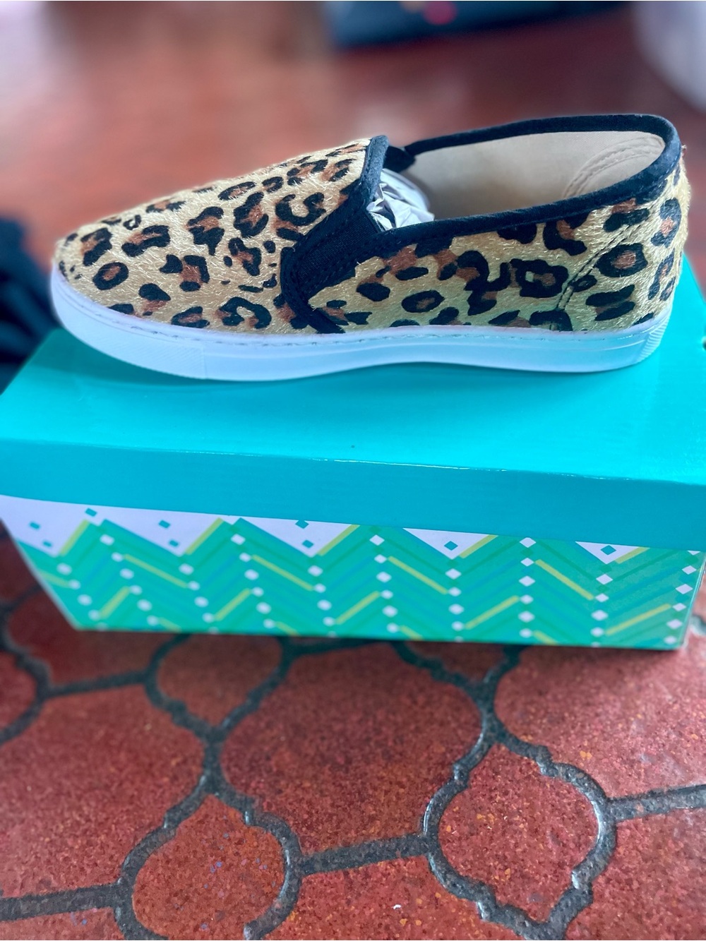 Leopard Print Slip-On Sneakers for Women - Tan/Black - Picture 2 of 4